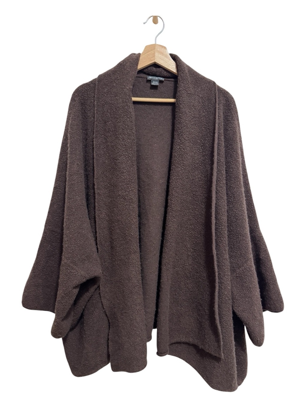 Betty Chow 100% Wool Textured Oversized Cardigan Women’s One Size Layer Cozy